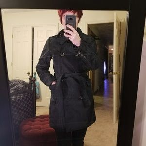 Black Raincoat Custo with purple lining